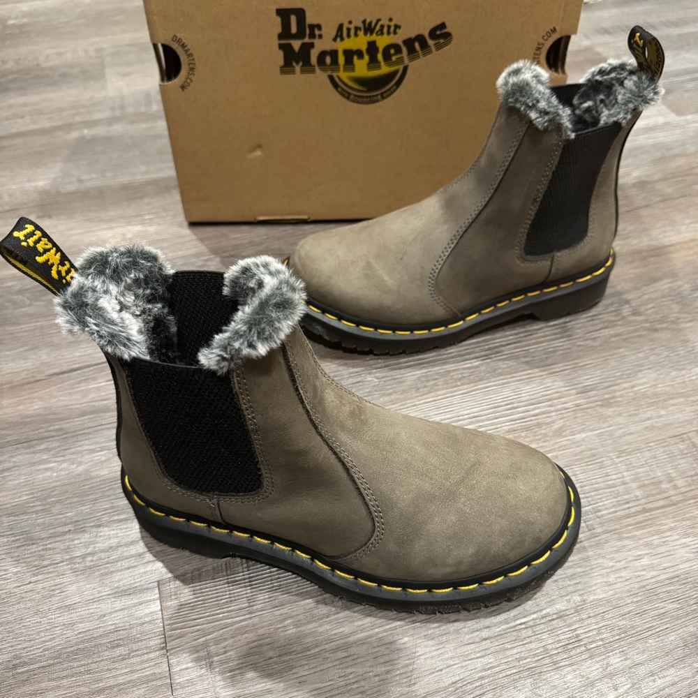 Dr Martens 2976 Leonore Nickel Grey Milled Nubuck WP Waterproof Boots